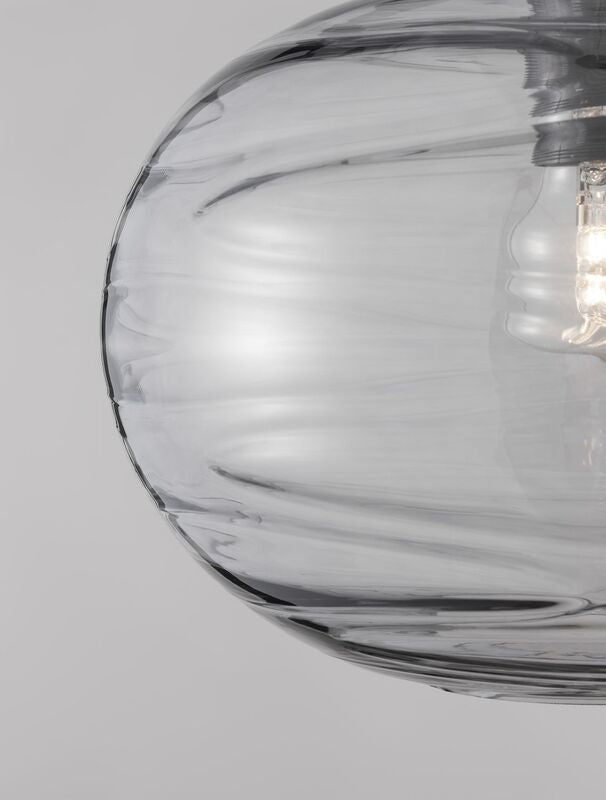 Nova Luce Pendelleuchte Hängeleuchte EVLEEN E27 LED Schwarz dimmbar Glas Ø 30 cm - 5212017434425