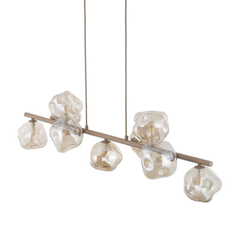 TK-Lighting Hängeleuchte Lava LED Pendelleuchte 9-flammig dimmbar beige 116x33cm - 5906135111107