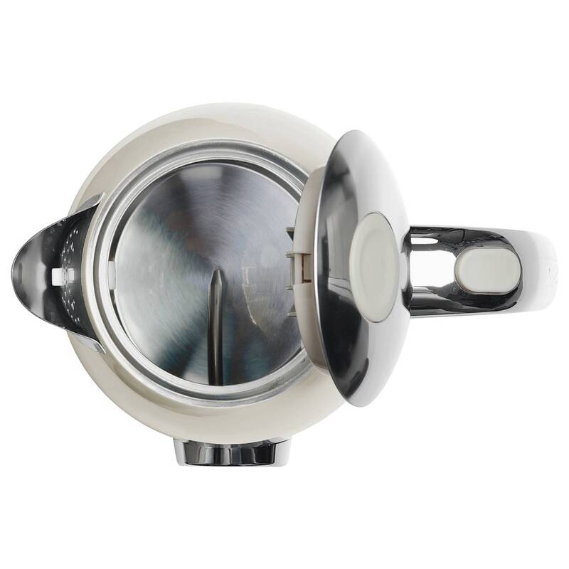 BiKitchen Wasserkocher Edelstahl 1,7l Teekocher cremeweiß glänzend 2200W Kocher - 9004489419149
