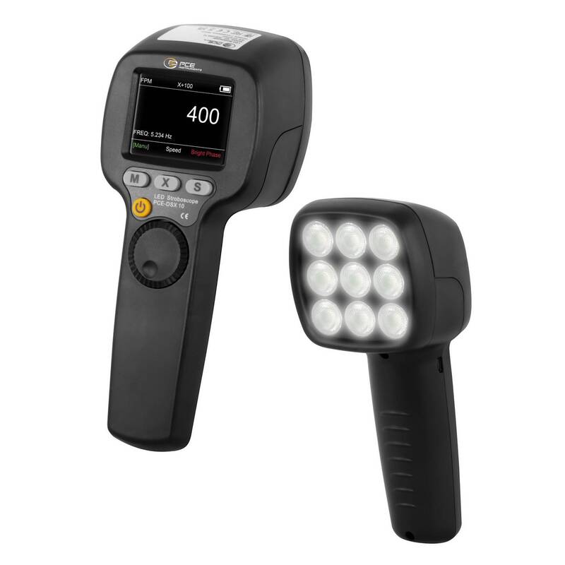 PCE Instruments Stroboskop Drehzahlmesser Digital-Stroboskop Messgerät Weiß LED - 4250348733504
