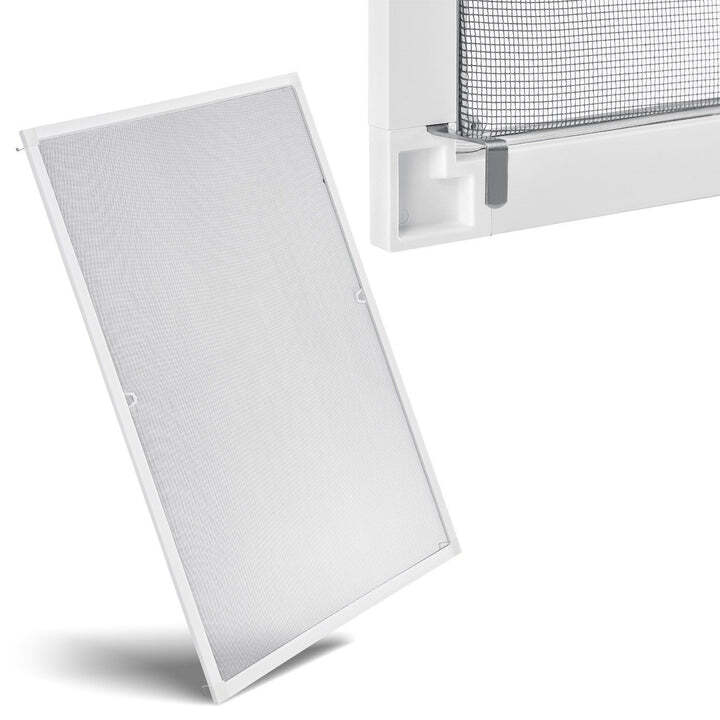 Fliegengitter für Fenster Insektenschutz Aluminiumrahmen 130x150 cm weiß - 4260304768525