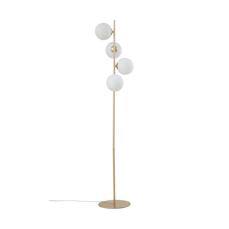Lucande Stehleuchte Isandro LED Stehlampe Lampe 4-flg gold matt weiß 160cm - 4255830903205