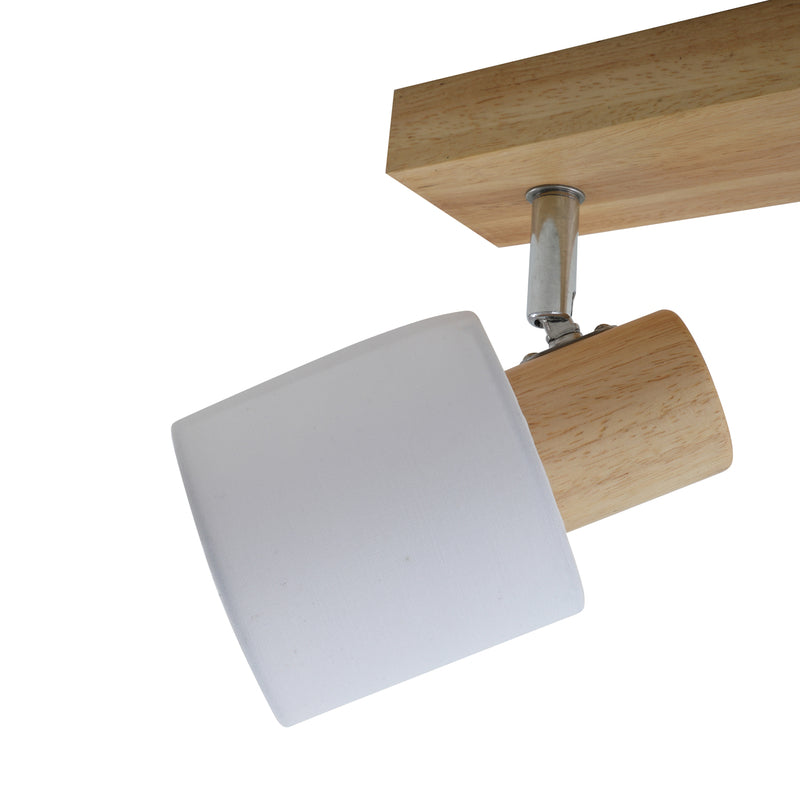Lindby Deckenleuchte Wanessa LED Deckenlampe Strahler dimmbar Holz weiß 67cm - 4251096566772