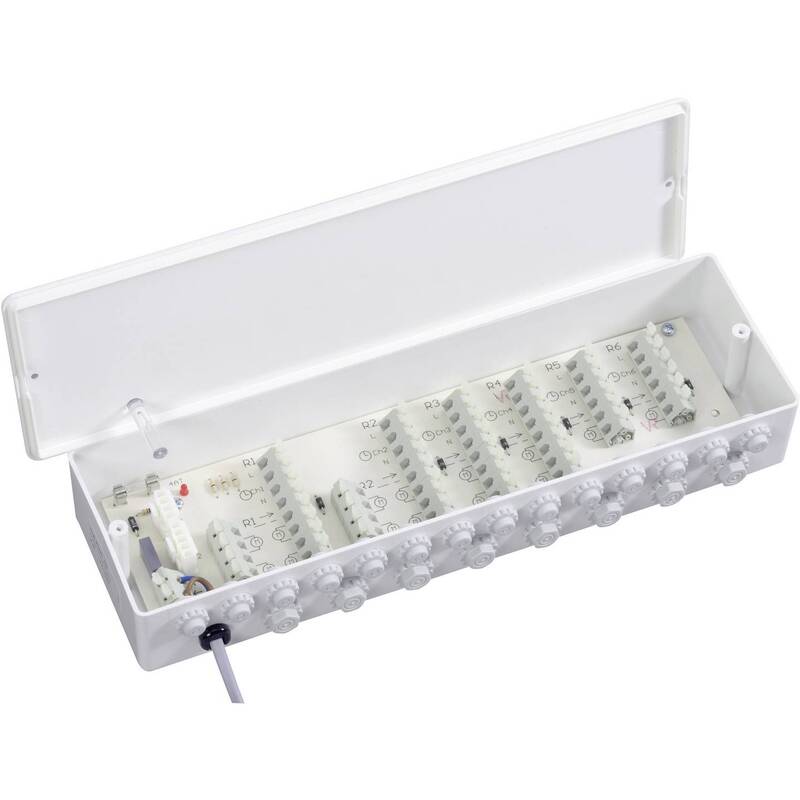 Eberle Klemmleiste Aufputz 230V Heizungssteuerung 6 Zonen IP43 31x9x6,5cm weiß - 4017254146671