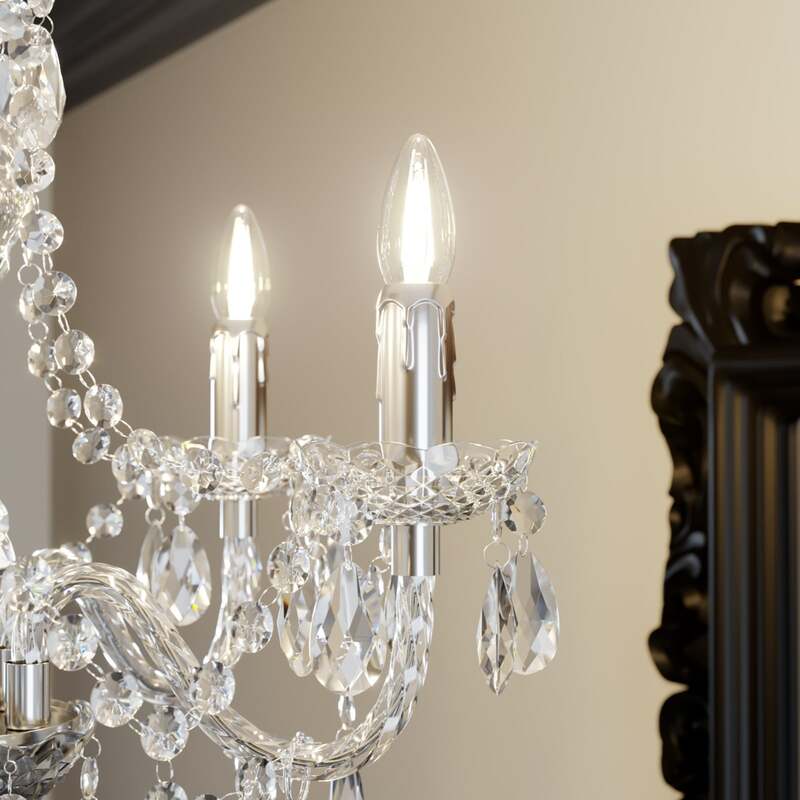Lindby Kronleuchter Hängeleuchte Merida LED 5-flammig dimmbar chrom Ø52cm - 4251096528466