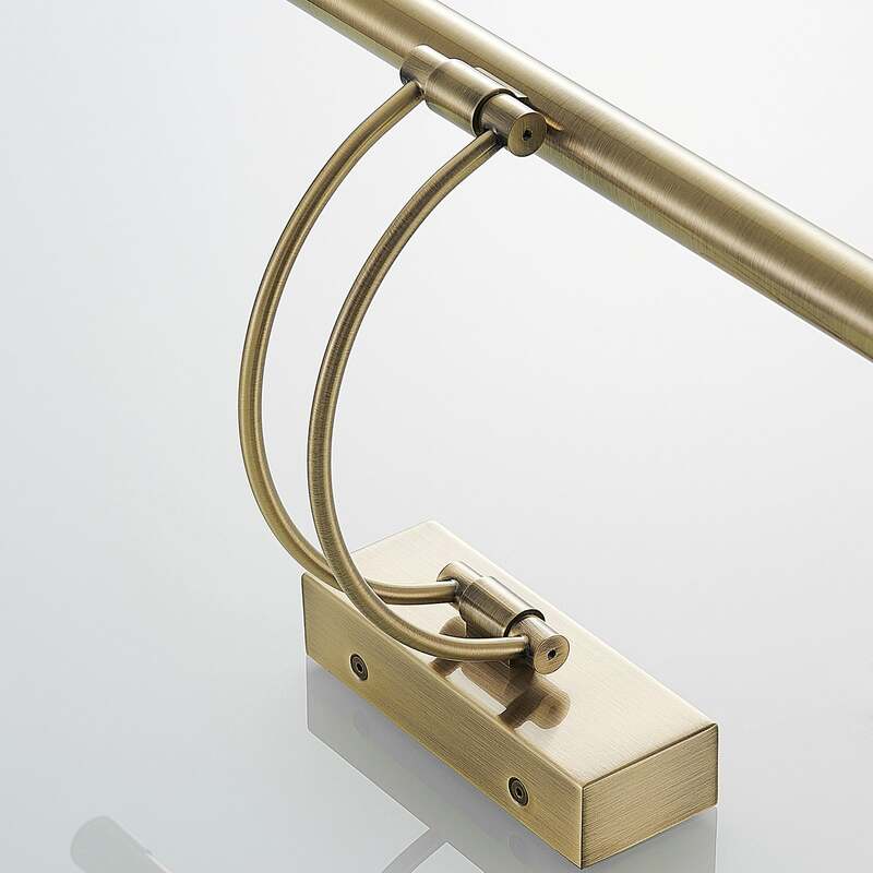 Lucande LED Wandleuchte Bilderleuchte Dimitrij gebogen altmessing 54,1 cm Lampe - 4251096574388