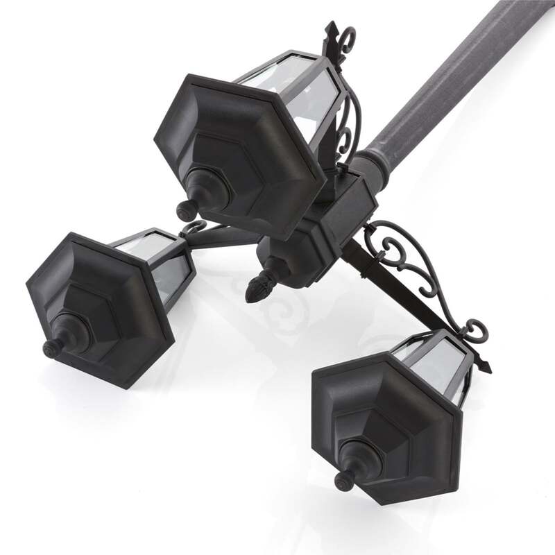 Lindby Außenleuchte Gartenleuchte Kandelaber Nane LED nostalgisch schwarz 217cm - 4251096561371