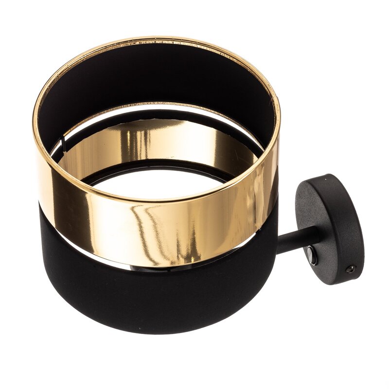 Euluna Wandleuchte Wandlampe Hilton Leuchte schwarz gold Textil Metall Innenr896 - 5901780543440