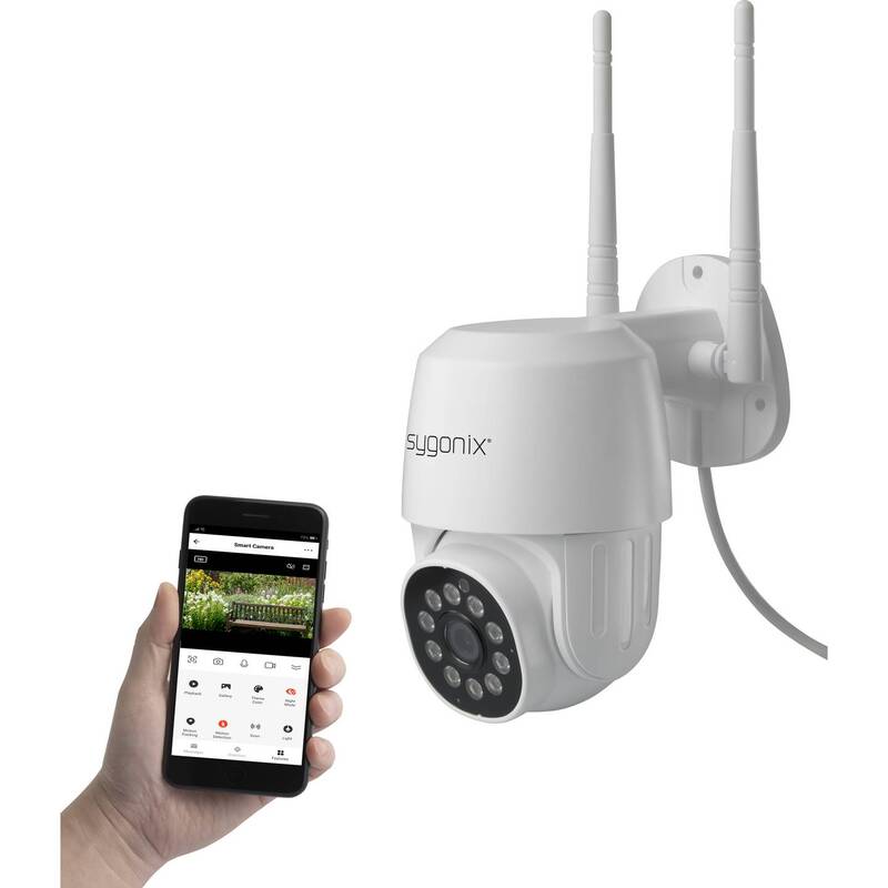 Sygonix IP Überwachungskamera WLAN PTZ 1920x1080 Pixel 2-Wege-Kommunikation weiß - 4064161183992