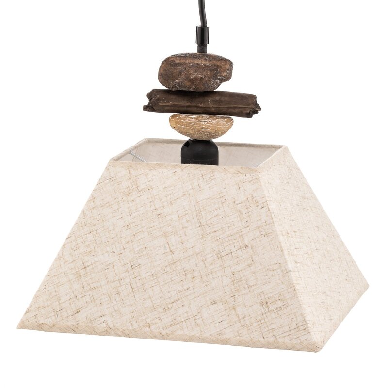 Hängelampe Seregon mit Textilschirm und Steindekor Deckenlampe Deckenleuchte - 8030626529434