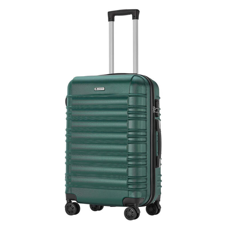 Hartschalen Kofferset Rom 3-teilig ABS-Kunststoff schlagfest 360° Rollen Grün - 4262437185019