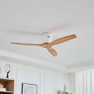 B-Ware Lucande Deckenventilator Vindur weiß Holz DC leise für Räume bis 15 m²