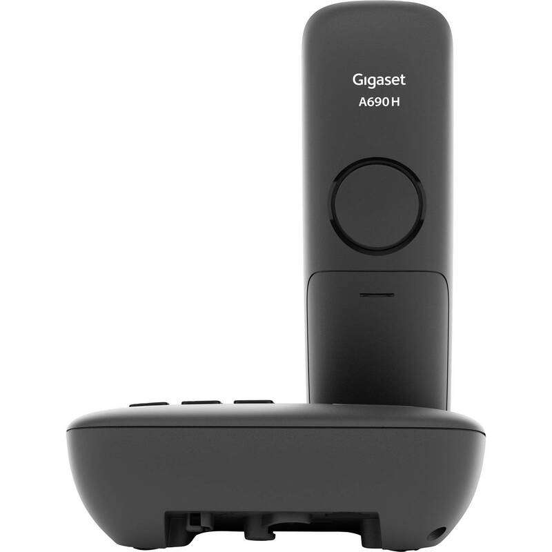 Gigaset A690A DECT Schnurloses Telefon Anrufbeantworter mit Basis Schwarz Silber - 4250366855356