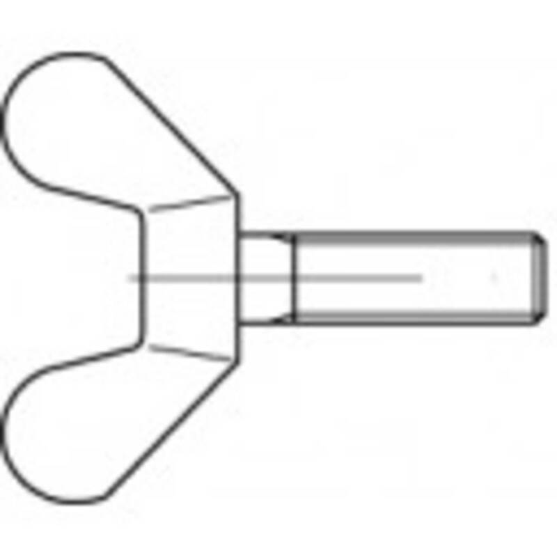 TOOLCRAFT Flügelschraube Schraube M4 20mm DIN316 Temperguss verzinkt 100 Stück - 4053199022151