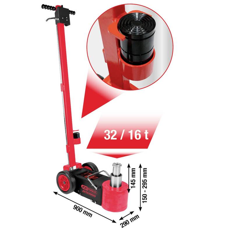 KS Tools Lufthydraulischer Wagenheber 32t 16t Kompressor Hebetechnologie - 4042146982396