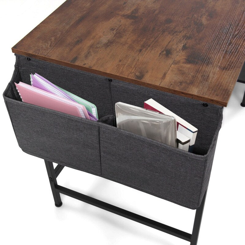 hjh OFFICE Schreibtisch Tisch WORKSPACE 120x60 cm Seitenregal schwarz braun - 4064323013648