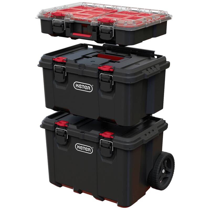 STACK N ROLL Werkzeugkasten unbestückt schwarz 150 l 35 kg Keter - 7290112634856