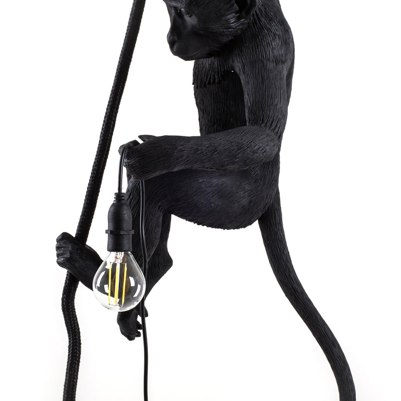 SELETTI Lampe Leuchte Monkey Lamp LED Hängelampe Hängelicht schwarz Kunstharz - 8008215149233