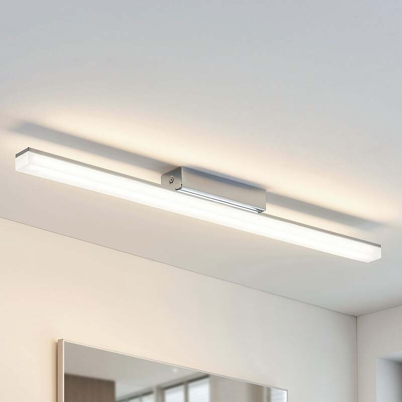 Lindby Deckenleuchte Levke LED Lampe dimmbar IP44 Badezimmer Leuchte 75cm weiß - 4251096537598