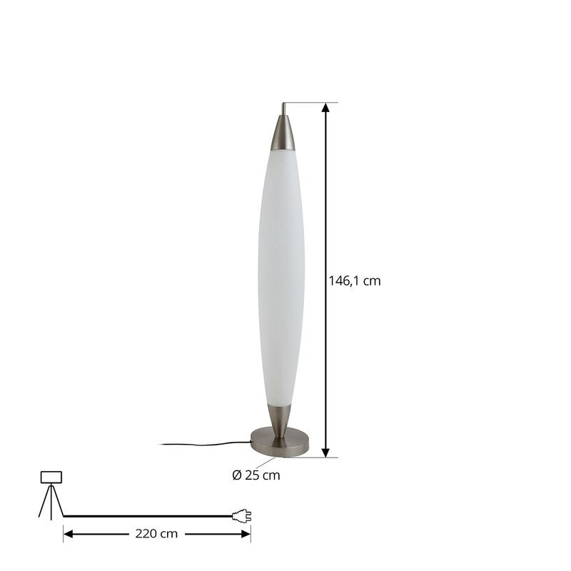 Lucande Stehleuchte Standlampe LED Tarell weiß nickel dimmbar Wohnzimmerlampe - 4251911794731