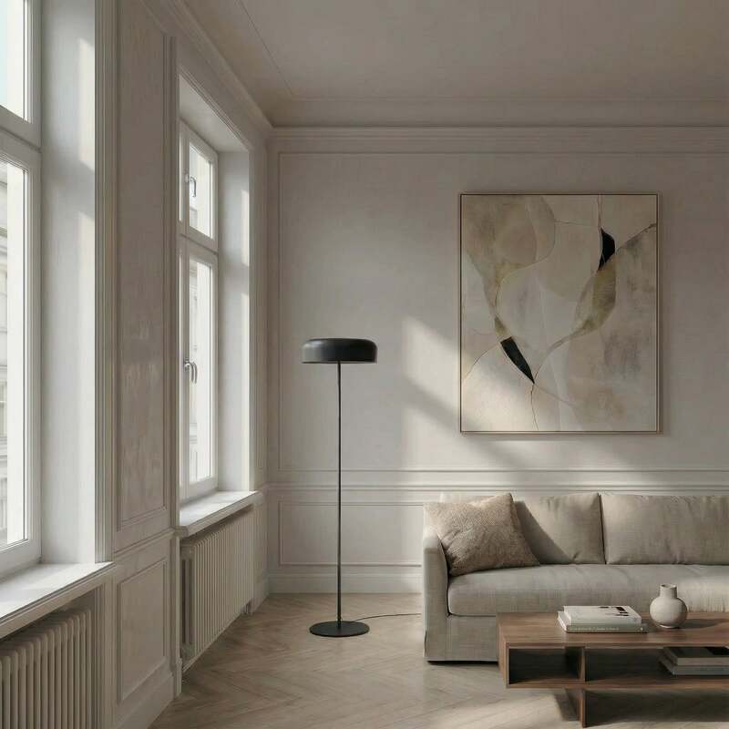 Lindby Stehleuchte Edion schwarz Metall moderne Beleuchtung für Wohnzimmer - 4251911785807