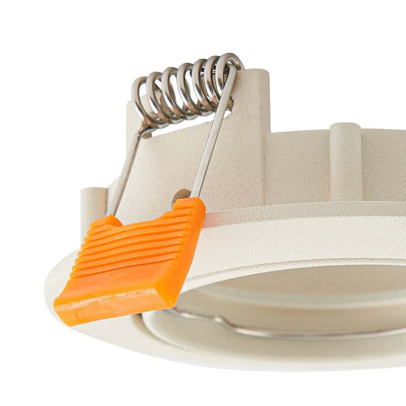 Prios Deckeneinbauleuchte Fibur beige Zink Ø 8,2 cm dimmbar GU10 10 W - 4251911795653
