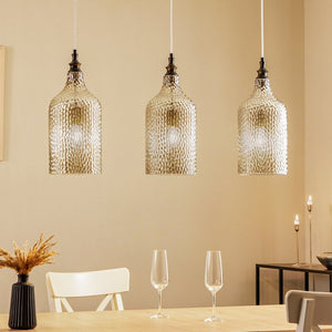 B-Ware Lindby Hängeleuchte Pendellampe Drakar 3-flg grau Glas Ø 19,5 cm