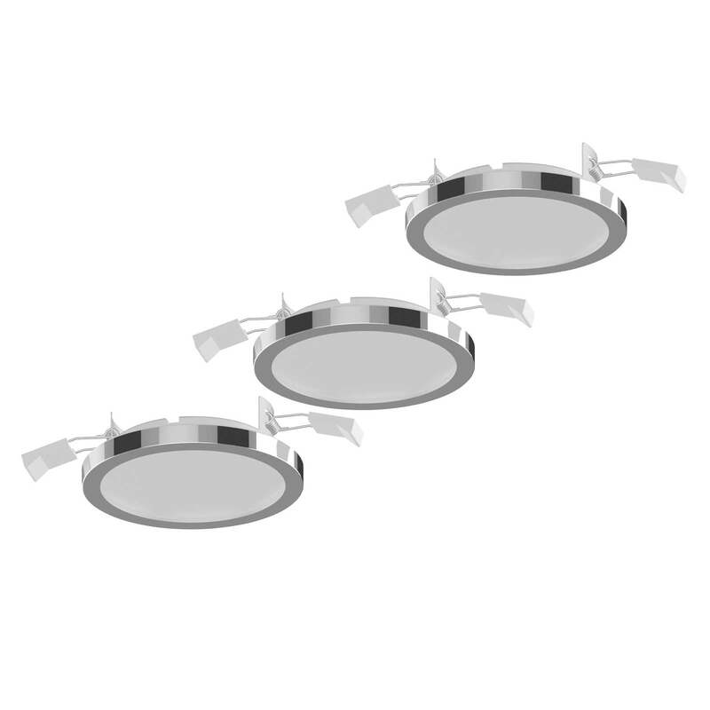 LIGHTME Einbauleuchte Downlight Aqua Pur LED 3er Set chrom Ø11cm IP44 1500lm - 4020856856602