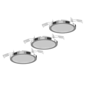 B-Ware LIGHTME Einbauleuchte Downlight Aqua Pur LED 3er Set chrom Ø11cm IP44 1500lm