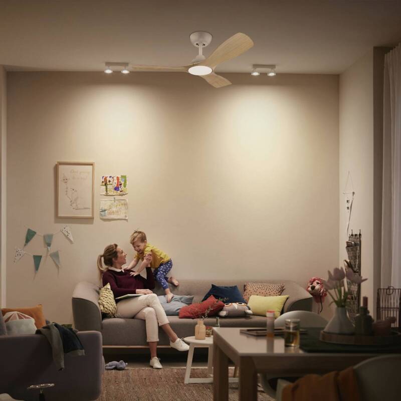 Philips LED-Ventilator Olas 106 cm braun/weiß leise dimmbar mit Fernbedienung - 8720169369931