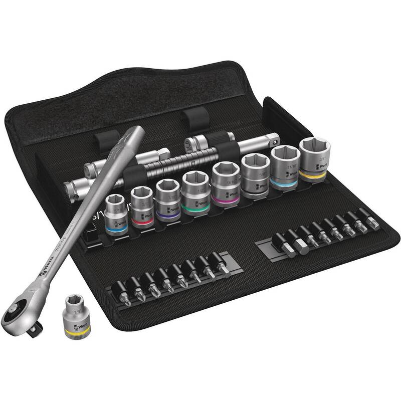 Wera Steckschlüsselsatz Nusskasten 8100 SB Zyklop Set 3/8" Werkzeugbox 29teilig - 4013288173935