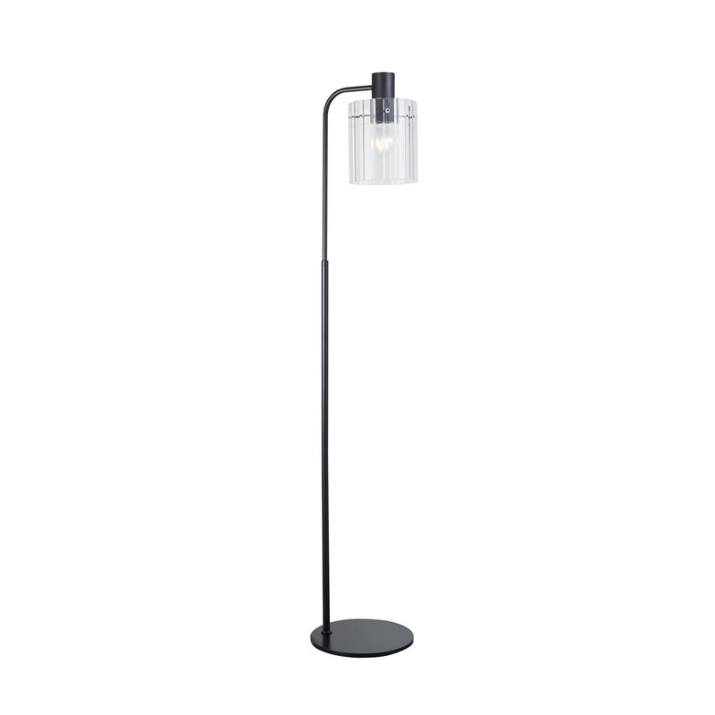 Lucande Stehleuchte Eirian schwarz Lampe Leuchte 150cm E27 Glas elegant modern - 4251911775525