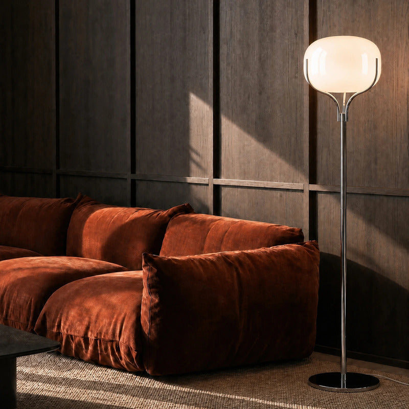 Christo Stehleuchte Stehlampe 160cm LED Lampe Leuchte chrom/weiß Glas elegant - 4255830911309