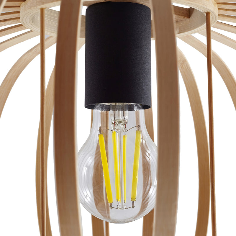 Lindby Deckenleuchte Lielle LED Lampe Hängelampe dimmbar Bambus natur Ø38cm - 4251911793222