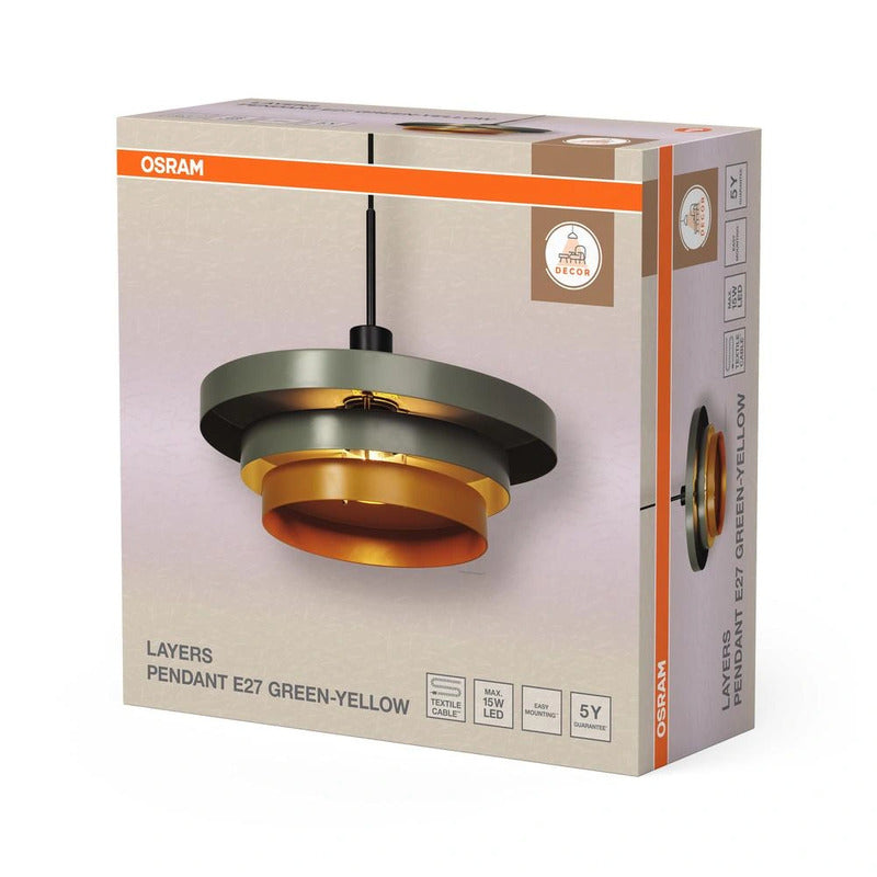 OSRAM Pendelleuchte Hängelampe Decor Layers E27 LED Grün Innenleuchte Ø 40 cm - 4099854460494