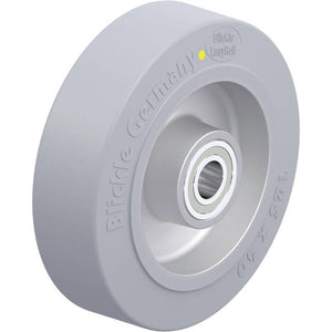 B-Ware Blickle Schwerlastrad Bockrolle Rad Gummi grau Kugellager Aluminium 125 mm 1 Stk