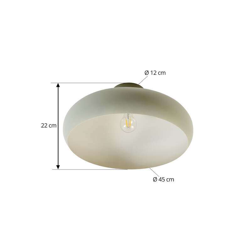 Lindby Deckenleuchte Elover Deckenlampe Deckenlicht Lampe hellgrün Ø 45 cm Eisen - 4251911791945