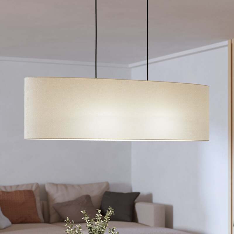 Hängeleuchte Febres 78 cm schwarz/weiß Stoff dimmbar von Eglo - 9008606312771
