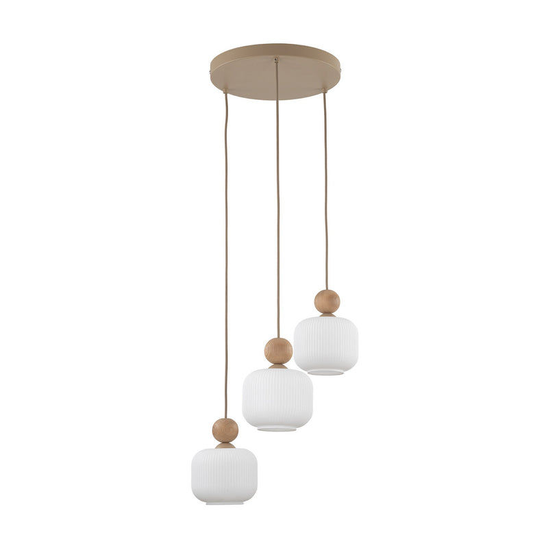 TK Lighting Pendelleuchte Ballo 3-flammig LED Hängelampe dimmbar weiß Ø35cm - 5906135110506