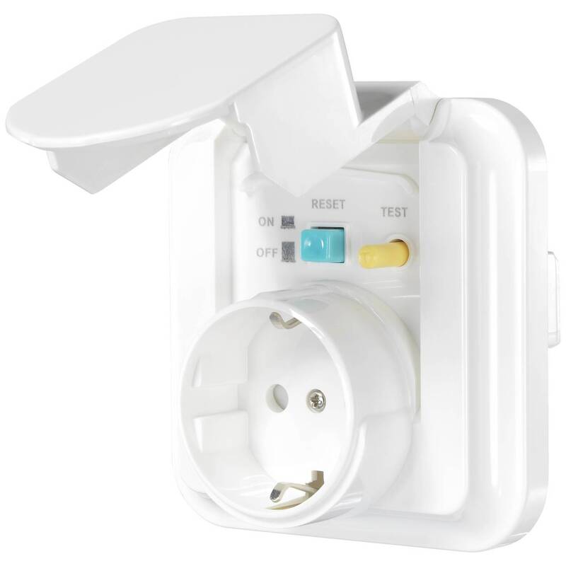 SYGONIX IP44 Unterputz-Fehlerstrom-Sicherheitssteckdose 3600 W 16 A Weiß - 4064161260242