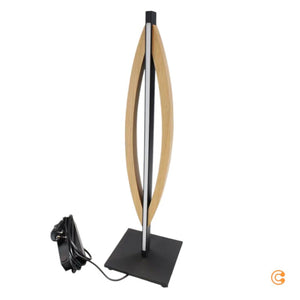B-Ware Quitani Tischleuchte Tischlampe LED Kiera Eiche Schwarz Aluminium Wohnzimmer595