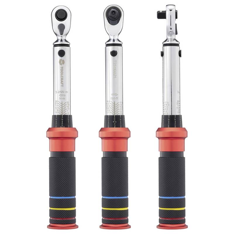Toolcraft Drehmomentschlüssel-Set 1/4" 23-teilig 3-25Nm Aluminium präzise - 4064161486567