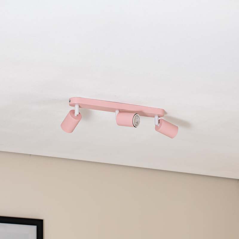 TK Lighting Deckenstrahler Livia LED Strahler dimmbar rosa 3-flg 52cm Metall - 5906135102341