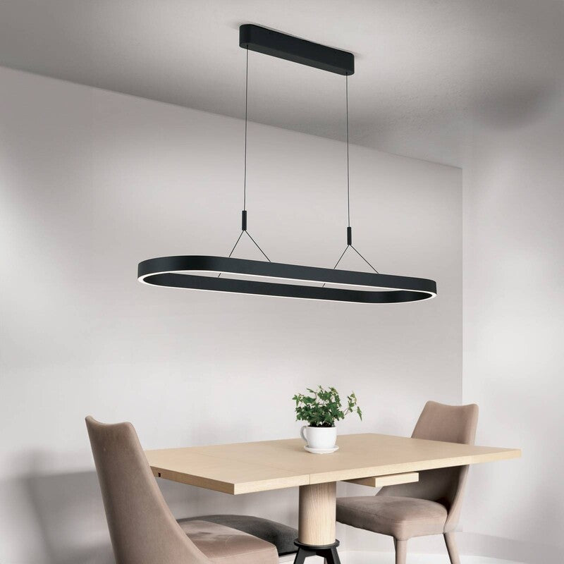 Orion Pendelleuchte Hängeleuchte CARRARA LED dimmbar schwarz 120cm modern 80W - 9003090279296