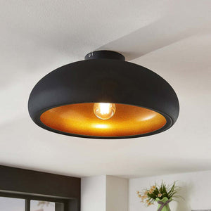 B-Ware Lindby Deckenlampe Gerwina LED Lampe Leuchte dimmbar schwarz gold Ø40cm 1x60W