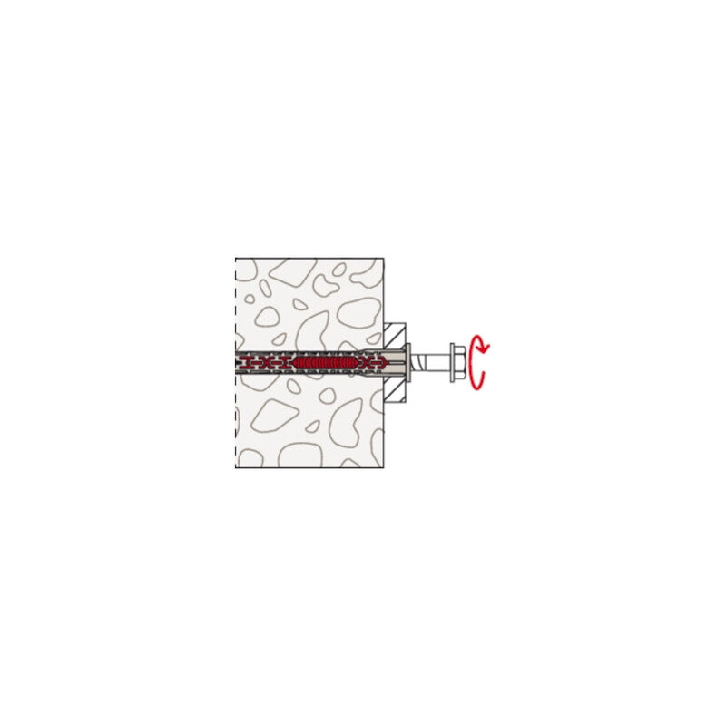 Fischer Langschaftsdübel DuoXpand 8x80 FUS Universal grau mit Schraube 50 Stück - 4048962440300