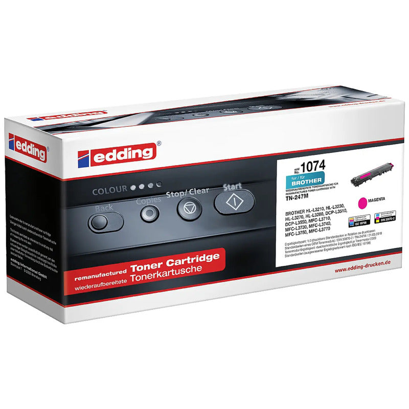 edding Toner kompatibel Brother TN-247M Magenta 2300 Seiten EDD-1074 18-1074 - 4057305046833