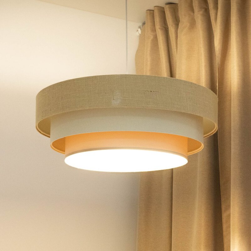 Maco Design Hängeleuchte Pendelleuchte Jute creme beige Boho Lampe Deckenlampe - 5906742015409