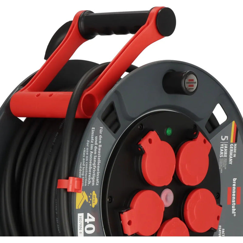 Brennenstuhl Kabeltrommel H07RN-F 40m IP44 5 Steckdosen Gummi-Neopren schwarz - 4007123688609