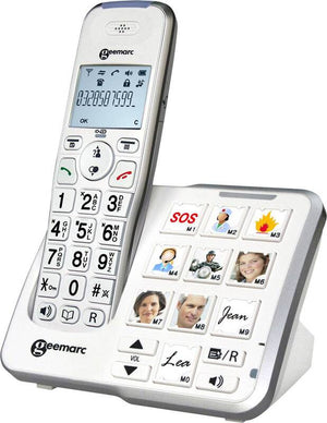 B-Ware Geemarc AMPLIDECT 295 PHOTO Schnurloses Seniorentelefon Anrufbeantworter Weiß